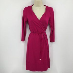 DVF Diane von Furstenberg Naoki Pink Dhalia true wrap dress knit new 4